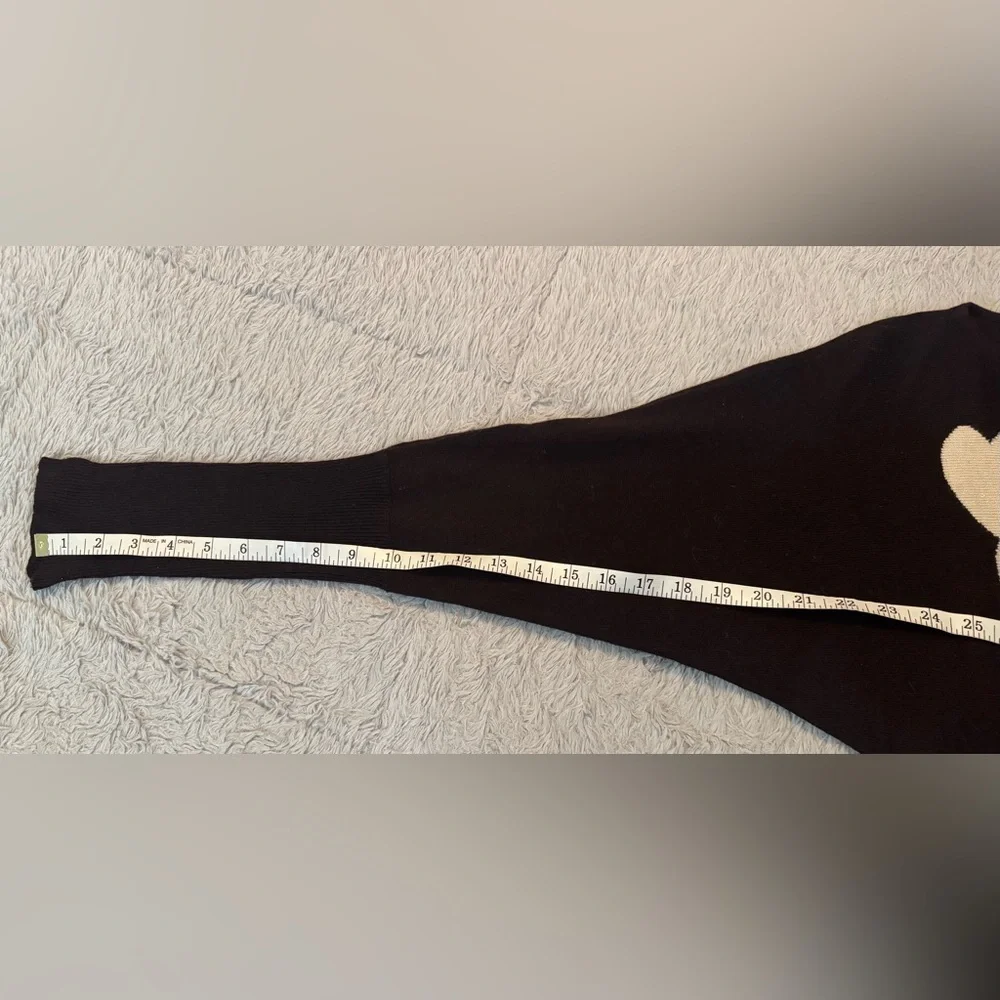 Laundry By Shelli Segal Y2K Brown, Cream Fitted Batwing Cashmere & Silk Sweater - Picture 12 of 14